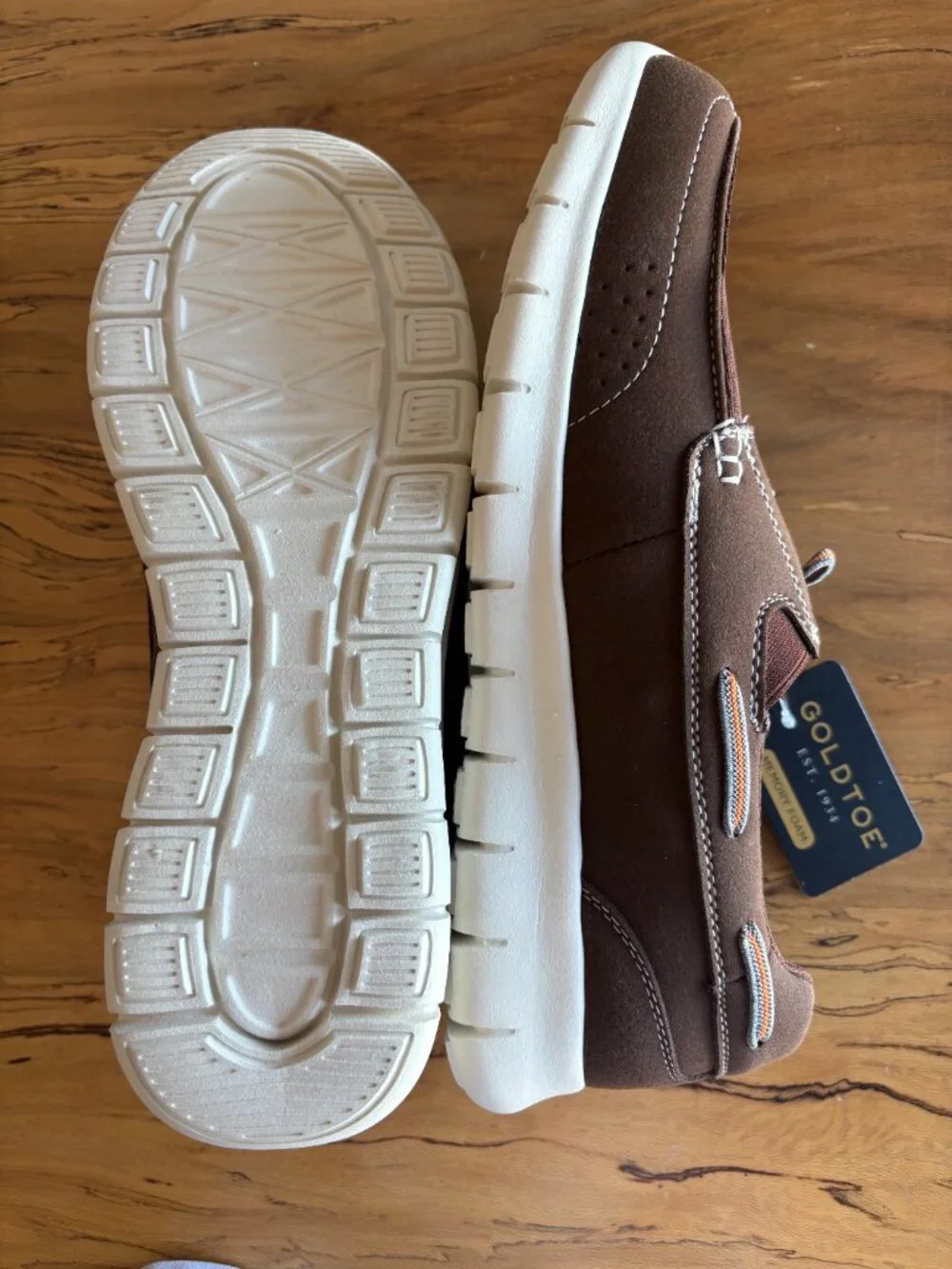 Gold Toe Comfort Plus Casual Boat Shoes Men's Brown Slip On Loafers Size 11